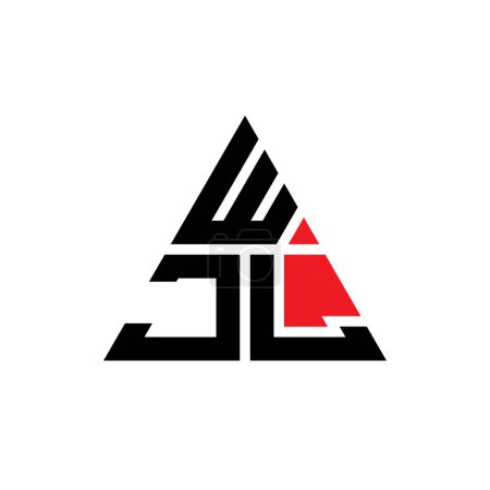 Ilustración de Diseño del logotipo de letra de triángulo WJL con forma de triángulo. Monograma de diseño del logotipo del triángulo WJL. Plantilla de logotipo de vector de triángulo WJL con color rojo. Logotipo triangular WJL Logotipo simple, elegante y lujoso. - Imagen libre de derechos