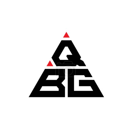 Téléchargez les illustrations : QBG triangle lettre logo design avec forme de triangle. QBG triangle logo design monogramme. Modèle de logo vectoriel triangle QBG avec couleur rouge. Logo triangulaire QBG Logo simple, élégant et luxueux. - en licence libre de droit