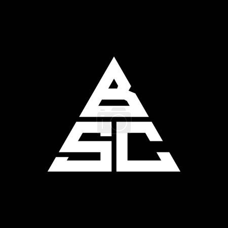 Ilustración de Diseño del logotipo de letra triangular BSC con forma de triángulo. Monograma de diseño del logotipo del triángulo BSC. Plantilla de logotipo de vector triangular BSC con color rojo. Logotipo triangular BSC Logotipo simple, elegante y lujoso. - Imagen libre de derechos