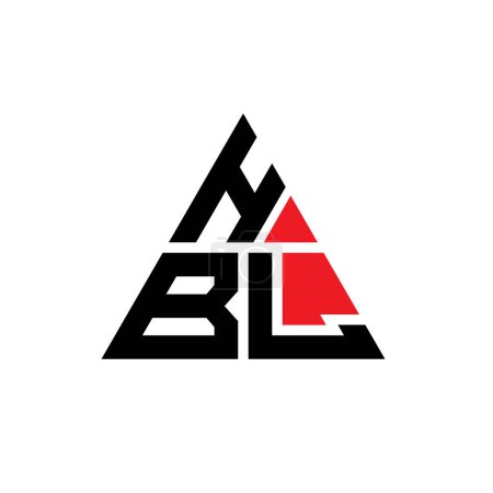 Illustration for HBL triangle letter logo design with triangle shape. HBL triangle logo design monogram. HBL triangle vector logo template with red color. HBL triangular logo Simple, Elegant, and Luxurious Logo. - Royalty Free Image