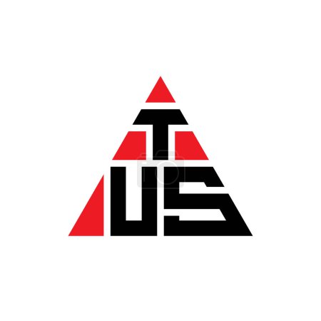 Illustration for TUS triangle letter logo design with triangle shape. TUS triangle logo design monogram. TUS triangle vector logo template with red color. TUS triangular logo Simple, Elegant, and Luxurious Logo. - Royalty Free Image