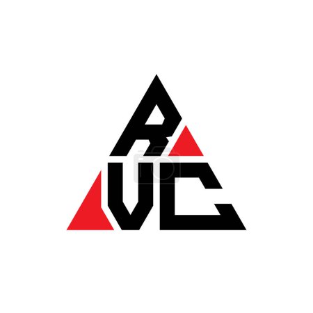 Ilustración de Diseño del logotipo de la letra del triángulo RVC con forma de triángulo. Monograma de diseño del logotipo del triángulo RVC. Plantilla de logotipo de vector de triángulo RVC con color rojo. Logotipo triangular RVC Logotipo simple, elegante y lujoso. - Imagen libre de derechos