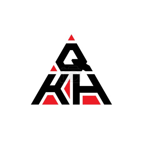 Ilustración de Diseño del logotipo de la letra del triángulo QKH con forma de triángulo. Monograma de diseño del logotipo del triángulo QKH. Plantilla de logotipo de vector de triángulo QKH con color rojo. Logotipo triangular QKH Logotipo simple, elegante y lujoso. - Imagen libre de derechos