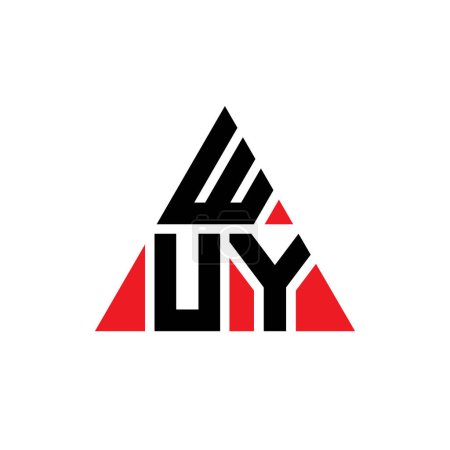Illustration for WUY triangle letter logo design with triangle shape. WUY triangle logo design monogram. WUY triangle vector logo template with red color. WUY triangular logo Simple, Elegant, and Luxurious Logo. - Royalty Free Image
