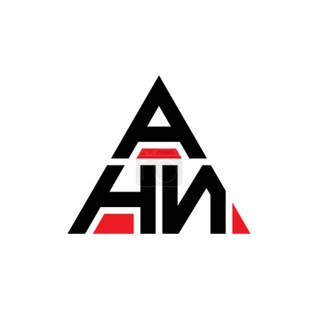 Illustration for AHN triangle letter logo design with triangle shape. AHN triangle logo design monogram. AHN triangle vector logo template with red color. AHN triangular logo Simple, Elegant, and Luxurious Logo. - Royalty Free Image