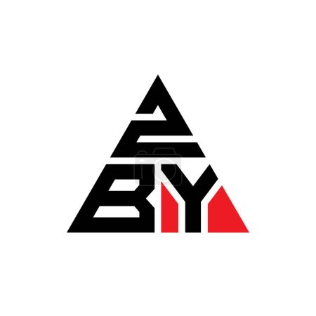Illustration for ZBY triangle letter logo design with triangle shape. ZBY triangle logo design monogram. ZBY triangle vector logo template with red color. ZBY triangular logo Simple, Elegant, and Luxurious Logo. - Royalty Free Image