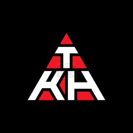 Illustration for TKH triangle letter logo design with triangle shape. TKH triangle logo design monogram. TKH triangle vector logo template with red color. TKH triangular logo Simple, Elegant, and Luxurious Logo. - Royalty Free Image