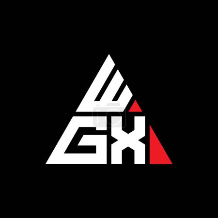 Ilustración de Diseño del logotipo de la letra del triángulo WGX con forma de triángulo. Monograma de diseño del logotipo del triángulo WGX. Plantilla de logotipo de vector de triángulo WGX con color rojo. Logotipo triangular WGX Logotipo simple, elegante y lujoso. WGX - Imagen libre de derechos