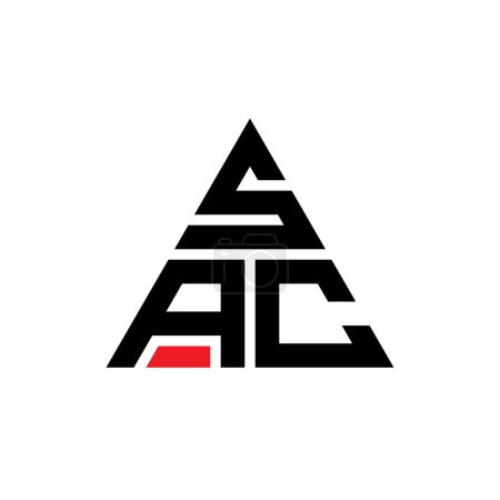 Ilustración de Diseño del logotipo de la letra del triángulo SAC con forma de triángulo. Diseño del logotipo del triángulo SAC monograma. Plantilla de logotipo de vector triangular SAC con color rojo. Logotipo triangular SAC Logotipo simple, elegante y lujoso. - Imagen libre de derechos