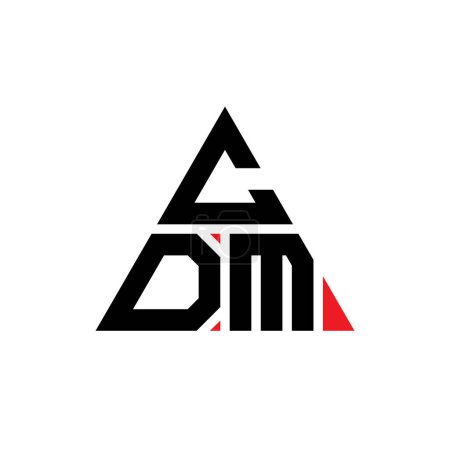 Illustration for CDM triangle letter logo design with triangle shape. CDM triangle logo design monogram. CDM triangle vector logo template with red color. CDM triangular logo Simple, Elegant, and Luxurious Logo. - Royalty Free Image