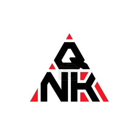 Illustration for QNK triangle letter logo design with triangle shape. QNK triangle logo design monogram. QNK triangle vector logo template with red color. QNK triangular logo Simple, Elegant, and Luxurious Logo. - Royalty Free Image
