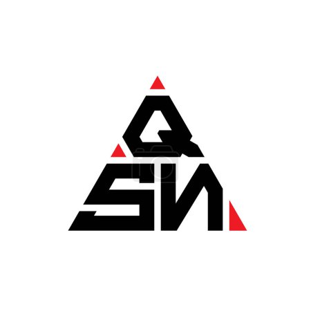 Ilustración de Diseño del logotipo de la letra del triángulo QSN con forma de triángulo. QSN diseño del logotipo del triángulo monograma. Plantilla de logotipo de vector de triángulo QSN con color rojo. Logotipo triangular QSN Logotipo simple, elegante y lujoso. - Imagen libre de derechos