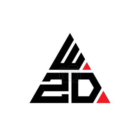 Illustration for WZD triangle letter logo design with triangle shape. WZD triangle logo design monogram. WZD triangle vector logo template with red color. WZD triangular logo Simple, Elegant, and Luxurious Logo. - Royalty Free Image