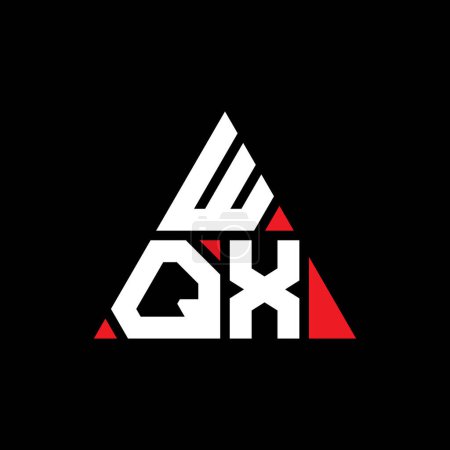 Ilustración de Diseño del logotipo de letra de triángulo WQX con forma de triángulo. Monograma de diseño del logotipo del triángulo WQX. Plantilla de logotipo de vector de triángulo WQX con color rojo. Logotipo triangular WQX Logotipo simple, elegante y lujoso. - Imagen libre de derechos