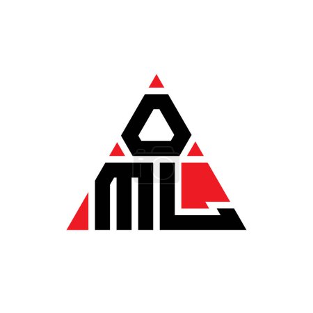 Illustration for OML triangle letter logo design with triangle shape. OML triangle logo design monogram. OML triangle vector logo template with red color. OML triangular logo Simple, Elegant, and Luxurious Logo. - Royalty Free Image