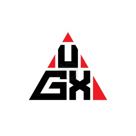 Ilustración de Diseño del logotipo de la letra triangular UGX con forma de triángulo. Monograma de diseño del logotipo del triángulo UGX. Plantilla de logotipo de vector de triángulo UGX con color rojo. Logotipo triangular UGX Logotipo simple, elegante y lujoso. - Imagen libre de derechos