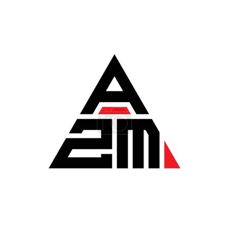 Illustration for AZM triangle letter logo design with triangle shape. AZM triangle logo design monogram. AZM triangle vector logo template with red color. AZM triangular logo Simple, Elegant, and Luxurious Logo. - Royalty Free Image