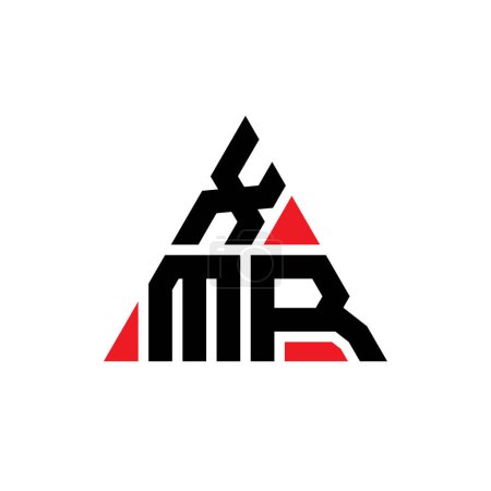 Illustration for XMR triangle letter logo design with triangle shape. XMR triangle logo design monogram. XMR triangle vector logo template with red color. XMR triangular logo Simple, Elegant, and Luxurious Logo. - Royalty Free Image
