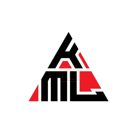 Illustration for KML triangle letter logo design with triangle shape. KML triangle logo design monogram. KML triangle vector logo template with red color. KML triangular logo Simple, Elegant, and Luxurious Logo. - Royalty Free Image