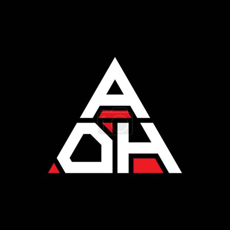 Illustration for AOH triangle letter logo design with triangle shape. AOH triangle logo design monogram. AOH triangle vector logo template with red color. AOH triangular logo Simple, Elegant, and Luxurious Logo. - Royalty Free Image