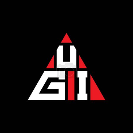 Illustration for UGI triangle letter logo design with triangle shape. UGI triangle logo design monogram. UGI triangle vector logo template with red color. UGI triangular logo Simple, Elegant, and Luxurious Logo. - Royalty Free Image