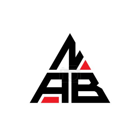 Illustration for NAB triangle letter logo design with triangle shape. NAB triangle logo design monogram. NAB triangle vector logo template with red color. NAB triangular logo Simple, Elegant, and Luxurious Logo. - Royalty Free Image