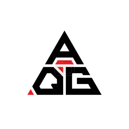 Ilustración de Diseño del logotipo de la letra triangular AQG con forma de triángulo. Monograma de diseño del logotipo del triángulo AQG. Plantilla de logotipo de vector de triángulo AQG con color rojo. Logotipo triangular AQG Logotipo simple, elegante y lujoso. - Imagen libre de derechos