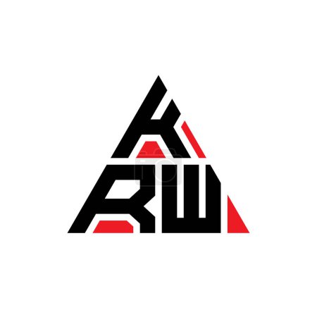 Illustration for KRW triangle letter logo design with triangle shape. KRW triangle logo design monogram. KRW triangle vector logo template with red color. KRW triangular logo Simple, Elegant, and Luxurious Logo. - Royalty Free Image