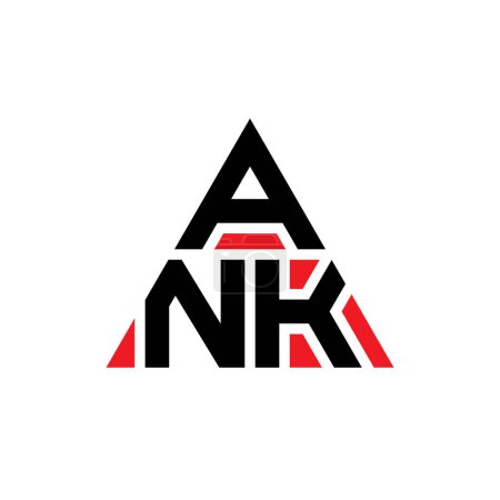 Illustration for ANK triangle letter logo design with triangle shape. ANK triangle logo design monogram. ANK triangle vector logo template with red color. ANK triangular logo Simple, Elegant, and Luxurious Logo. - Royalty Free Image