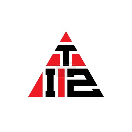 Ilustración de TIZ triángulo letra logo diseño con forma de triángulo. Monograma de diseño del logotipo del triángulo TIZ. Plantilla de logotipo de triángulo TIZ con color rojo. Logo triangular TIZ Logotipo simple, elegante y lujoso. - Imagen libre de derechos