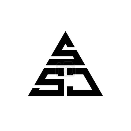 Téléchargez les illustrations : Modèle de logo de lettre de triangle SSJ avec la forme de triangle. Monogramme de conception de logo triangle SSJ. Modèle de logo vectoriel triangle SSJ avec couleur rouge. Logo triangulaire SSJ Logo simple, élégant et luxueux. - en licence libre de droit
