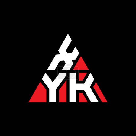 Illustration for XYK triangle letter logo design with triangle shape. XYK triangle logo design monogram. XYK triangle vector logo template with red color. XYK triangular logo Simple, Elegant, and Luxurious Logo. - Royalty Free Image