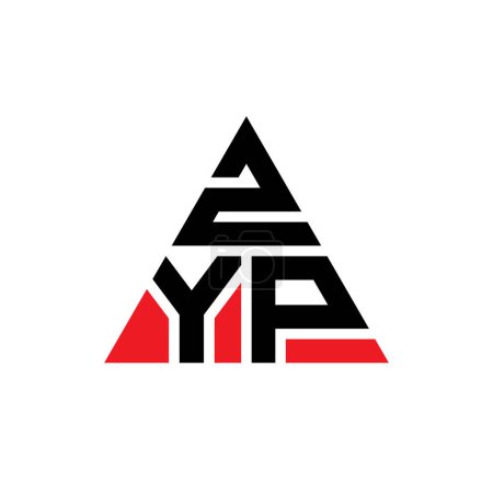 Illustration for ZYP triangle letter logo design with triangle shape. ZYP triangle logo design monogram. ZYP triangle vector logo template with red color. ZYP triangular logo Simple, Elegant, and Luxurious Logo. - Royalty Free Image