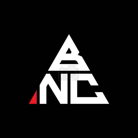 Ilustración de Diseño del logotipo de letra triangular BNC con forma de triángulo. Monograma de diseño del logotipo del triángulo BNC. Plantilla de logotipo de vector triangular BNC con color rojo. Logotipo triangular BNC Logotipo simple, elegante y lujoso. - Imagen libre de derechos