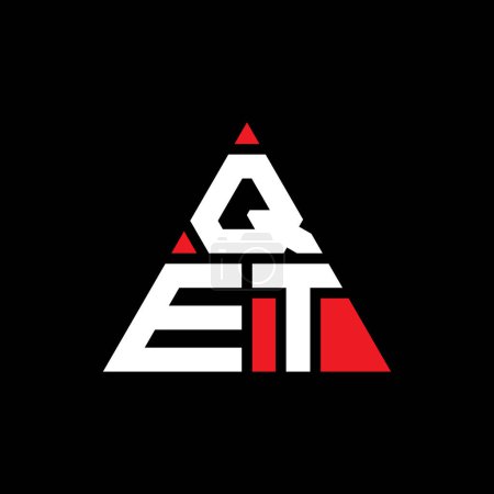 Ilustración de Diseño del logotipo de la letra del triángulo QET con forma de triángulo. Diseño del logotipo del triángulo QET monograma. Plantilla de logotipo de vector de triángulo QET con color rojo. Logotipo triangular QET Logotipo simple, elegante y lujoso. - Imagen libre de derechos