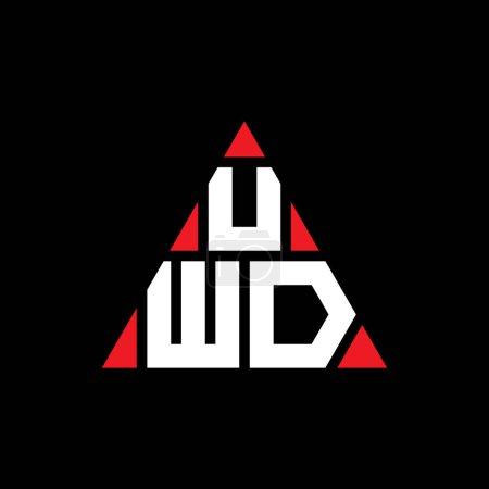 Téléchargez les illustrations : UWD triangle lettre logo design avec forme de triangle. UWD logo triangle design monogramme. Modèle de logo vectoriel triangle UWD avec couleur rouge. Logo triangulaire UWD Logo simple, élégant et luxueux. - en licence libre de droit