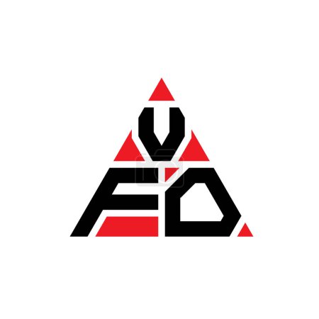 Ilustración de Diseño del logotipo de la letra del triángulo VFO con forma de triángulo. Diseño del logotipo del triángulo VFO monograma. Plantilla de logotipo de vector de triángulo VFO con color rojo. Logotipo triangular VFO Logotipo simple, elegante y lujoso. - Imagen libre de derechos