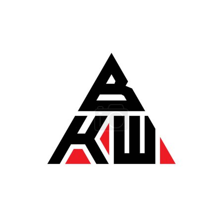 Illustration for BKW triangle letter logo design with triangle shape. BKW triangle logo design monogram. BKW triangle vector logo template with red color. BKW triangular logo Simple, Elegant, and Luxurious Logo. - Royalty Free Image