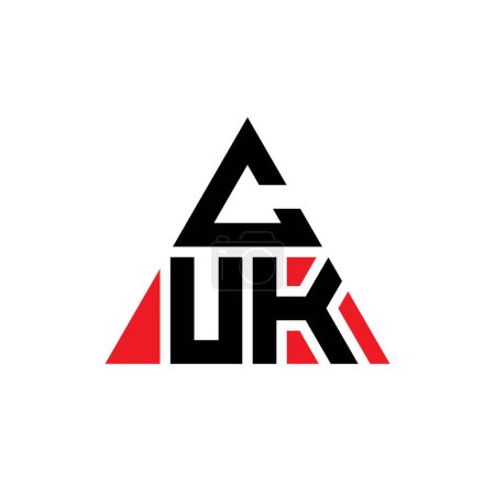 Illustration for CUK triangle letter logo design with triangle shape. CUK triangle logo design monogram. CUK triangle vector logo template with red color. CUK triangular logo Simple, Elegant, and Luxurious Logo. - Royalty Free Image
