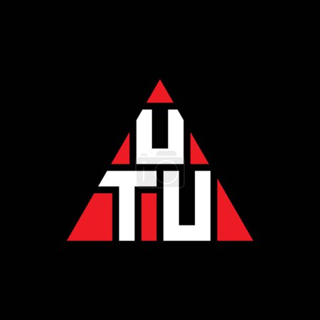 Illustration for UTU triangle letter logo design with triangle shape. UTU triangle logo design monogram. UTU triangle vector logo template with red color. UTU triangular logo Simple, Elegant, and Luxurious Logo. - Royalty Free Image