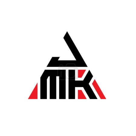 Ilustración de Diseño del logotipo de la letra del triángulo JMK con forma de triángulo. Monograma de diseño del logotipo del triángulo JMK. Plantilla de logotipo de vector de triángulo JMK con color rojo. Logotipo triangular JMK Logotipo simple, elegante y lujoso. - Imagen libre de derechos