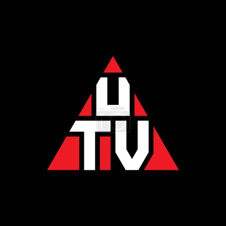 Illustration for UTV triangle letter logo design with triangle shape. UTV triangle logo design monogram. UTV triangle vector logo template with red color. UTV triangular logo Simple, Elegant, and Luxurious Logo. - Royalty Free Image