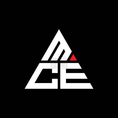 Illustration for MCE triangle letter logo design with triangle shape. MCE triangle logo design monogram. MCE triangle vector logo template with red color. MCE triangular logo Simple, Elegant, and Luxurious Logo. - Royalty Free Image