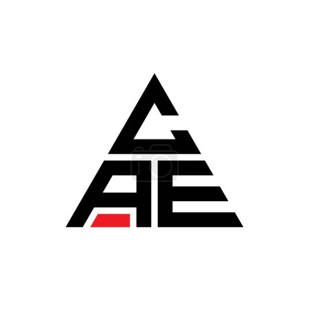 Ilustración de Diseño del logotipo de la letra del triángulo CAE con forma de triángulo. Diseño del logotipo del triángulo CAE monograma. Plantilla de logotipo de vector triangular CAE con color rojo. Logo triangular CAE Logotipo simple, elegante y lujoso. - Imagen libre de derechos