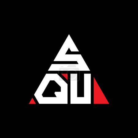 Illustration for SQU triangle letter logo design with triangle shape. SQU triangle logo design monogram. SQU triangle vector logo template with red color. SQU triangular logo Simple, Elegant, and Luxurious Logo. - Royalty Free Image