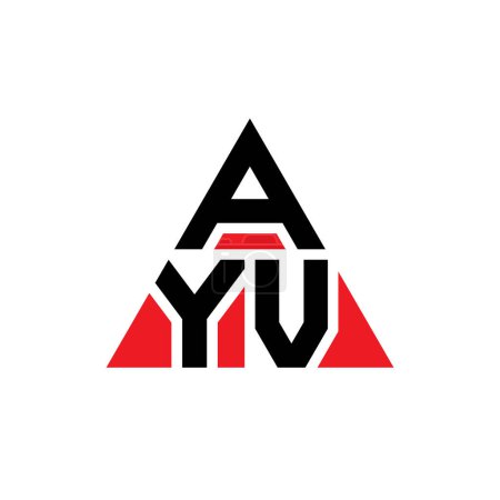 Illustration for AYV triangle letter logo design with triangle shape. AYV triangle logo design monogram. AYV triangle vector logo template with red color. AYV triangular logo Simple, Elegant, and Luxurious Logo. - Royalty Free Image