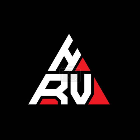 Illustration for HRV triangle letter logo design with triangle shape. HRV triangle logo design monogram. HRV triangle vector logo template with red color. HRV triangular logo Simple, Elegant, and Luxurious Logo. - Royalty Free Image