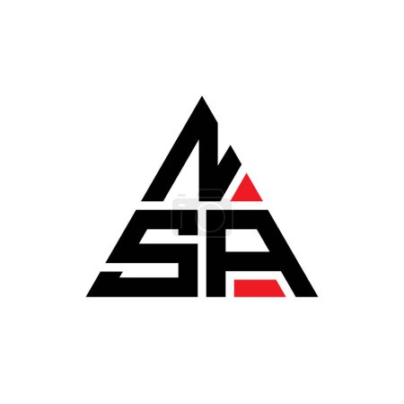 Ilustración de Diseño del logotipo de la letra del triángulo NSA con forma de triángulo. Diseño del logotipo del triángulo de la NSA monograma. Plantilla de logotipo de vector de triángulo NSA con color rojo. Logotipo triangular NSA Logotipo simple, elegante y lujoso. - Imagen libre de derechos