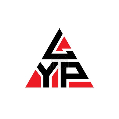 Illustration for LYP triangle letter logo design with triangle shape. LYP triangle logo design monogram. LYP triangle vector logo template with red color. LYP triangular logo Simple, Elegant, and Luxurious Logo. - Royalty Free Image