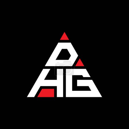Illustration for DHG triangle letter logo design with triangle shape. DHG triangle logo design monogram. DHG triangle vector logo template with red color. DHG triangular logo Simple, Elegant, and Luxurious Logo. - Royalty Free Image
